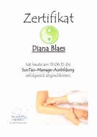 Zertifikat Suntao-Massage 13.06.2015
