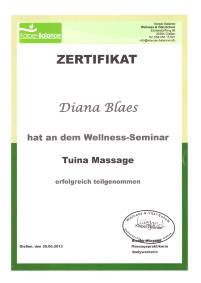 Zertifikat Tuina Massage 30.06.2013